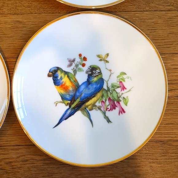 Vintage Set of Six Birds and Botanical Unique China Plates - Picture 2 of 8